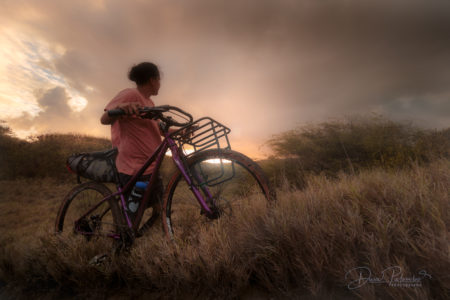 A view of Geneva Balladares - who is an expert photographer and pro bike shop owner on Oahu