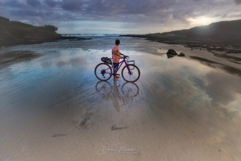 photo: beach cruiser bicycle on the beach, windward Oahu