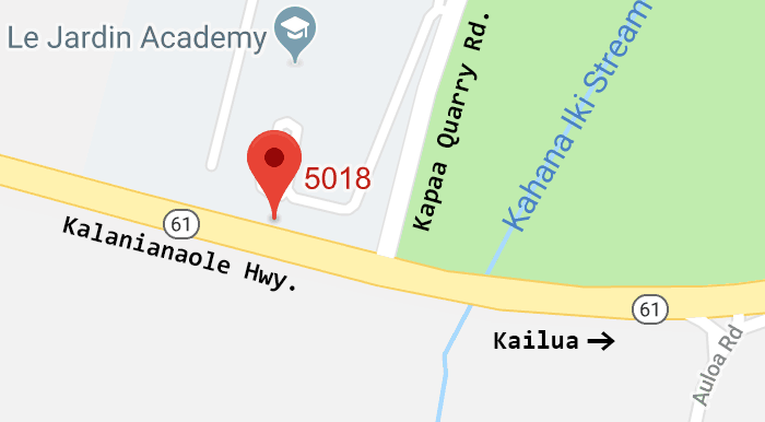 map to Aloha Cyclery, near Kailua on the windward coast of Oahu