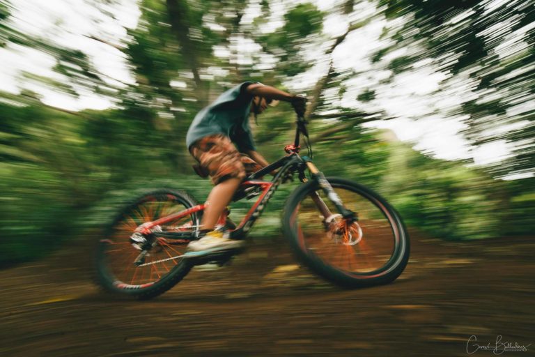 photo: bicyclist on the Ohana Trail on Oahu