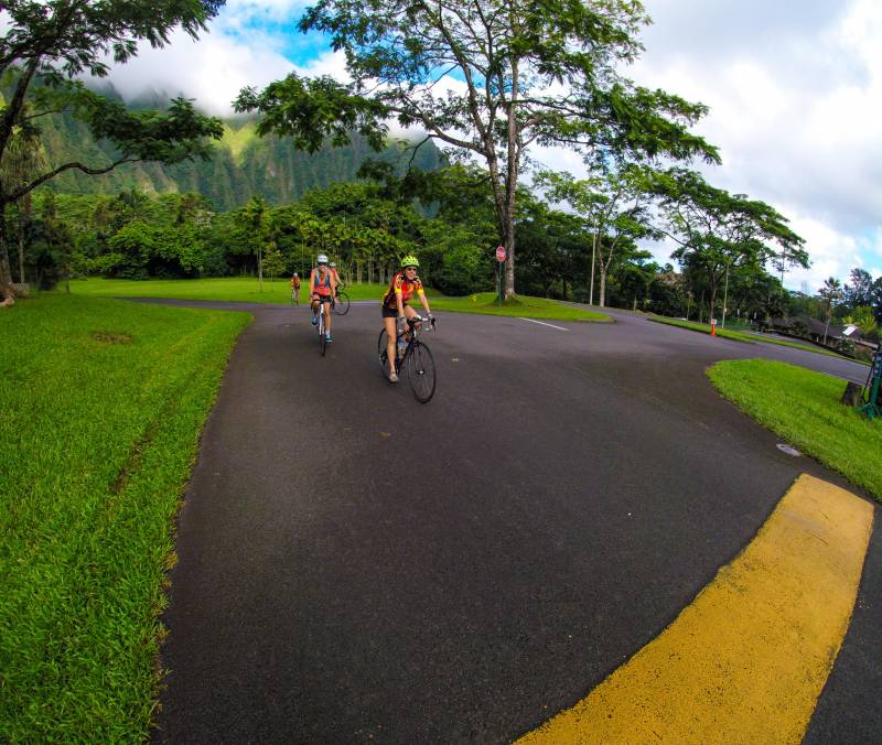 Great bike routes in the Hoomaluhia Botanical Garden (windward Oahu)